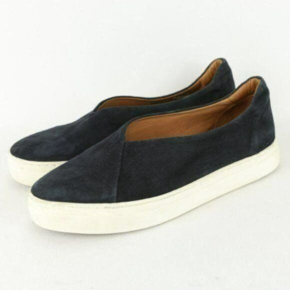 COS Women's Size 40 Blue White Suede Slip On Platform Sneakers - Picture 3 of 10
